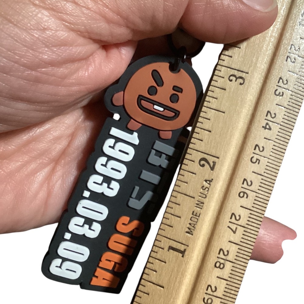 BTS Suga BT21 Shooky Brown Rubber Figure Charm Wristlet Strap 1993.03.09 - Picture 9 of 9